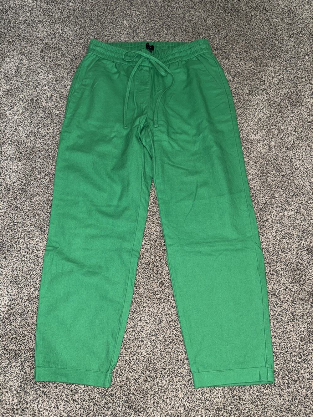 J Crew Linen-cotton blend drawstring pant Green Size 4 Retail $79.50 Green